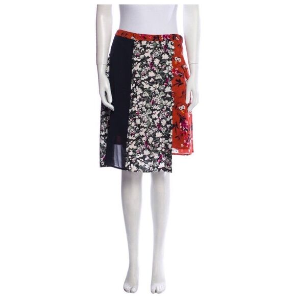Acne Studios Authentic Hamni Black Floral Knee Length Skirt FR 38 US 6 Small - Picture 1 of 8